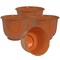 Sunnydaze Michael Metal Planter - 14.5 In - Chestnut Glaze- Set Of 4